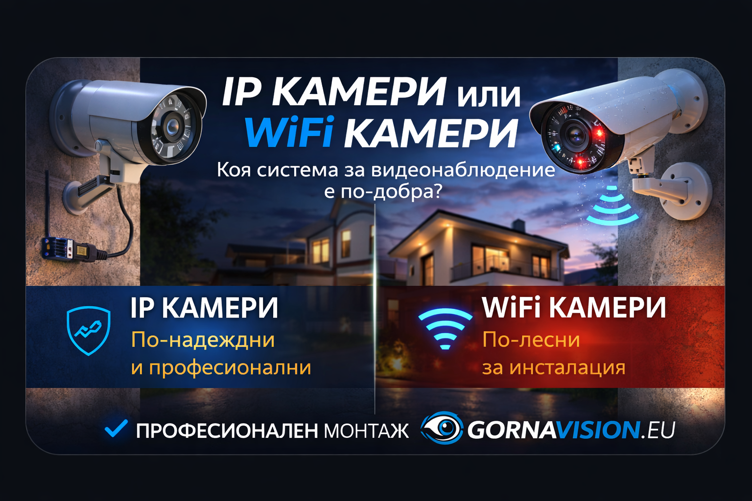 IP камери или WiFi камери – коя система за видеонаблюдение е по-добра?