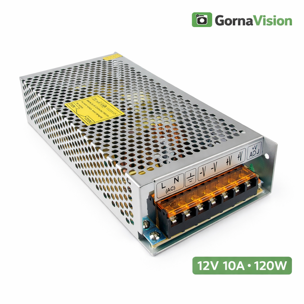 Импулсно Захранване 12V 10A (120W) за Камери и CCTV