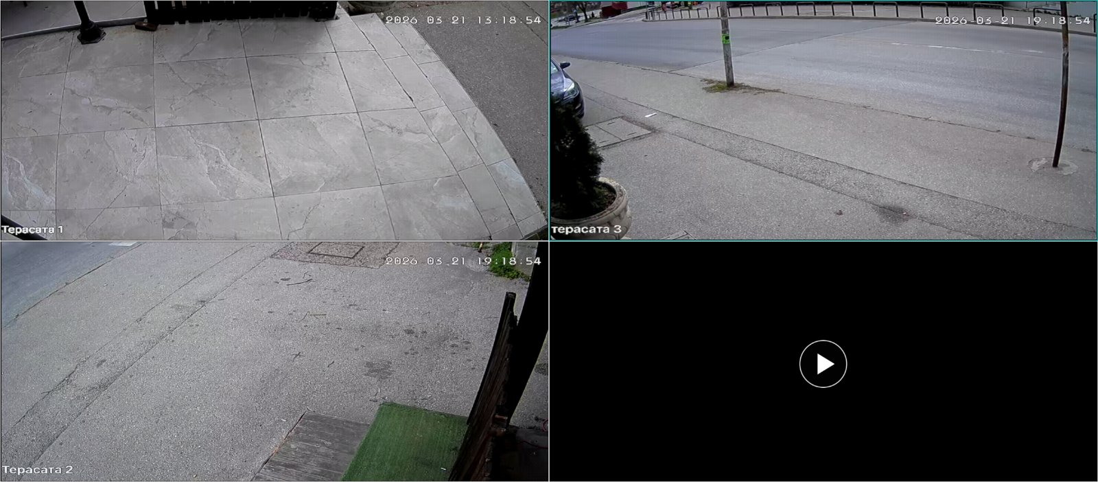 Монтаж на 3 IP PTZ камери в заведение във Велико Търново